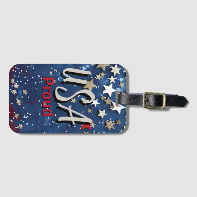 Star Spangled USA Proud Gepäckanhänger (Vorderseite (Horizontal))