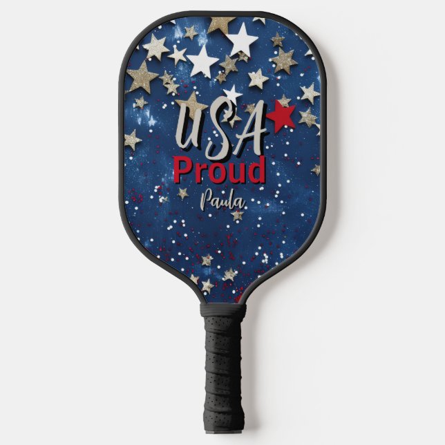 Star Spangled USA Proud Pickleball Schläger (Vorderseite)