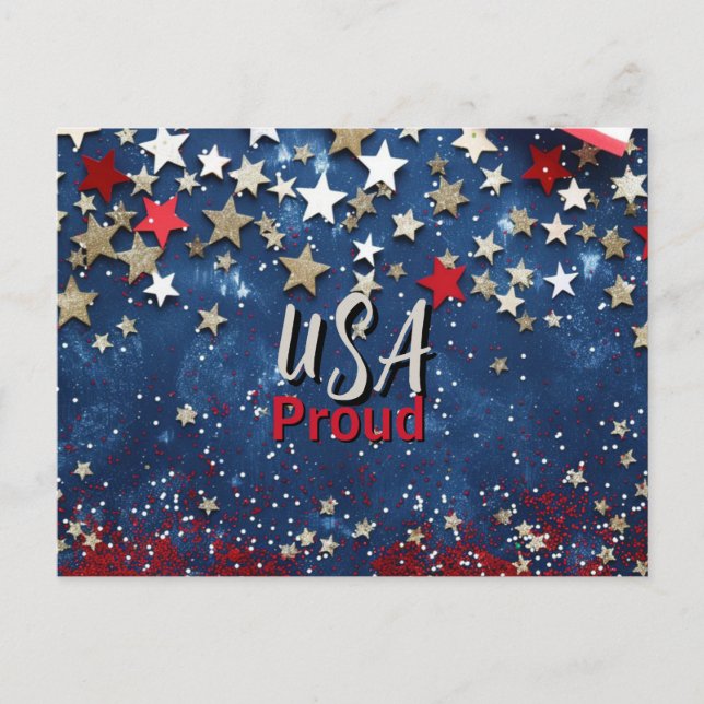 Star Spangled USA Proud Postkarte (Vorderseite)