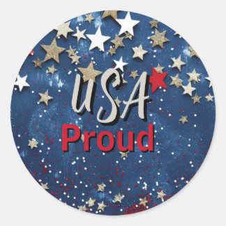 Star Spangled USA Proud Runder Aufkleber