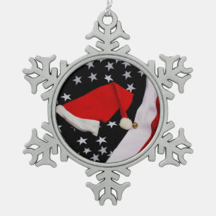 Star-Spangled Weihnachten Schneeflocken Zinn-Ornament