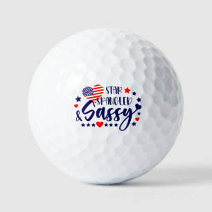 Star Spankled and Sassy American Flag Herz Golfball