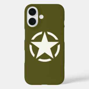 Star Stencil Classic auf Khaki Green iPhone 16 Hülle