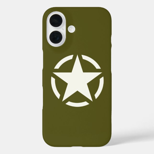 Star Stencil Classic auf Khaki Green Case-Mate iPhone Hülle (Rückseite)