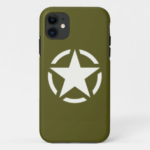 Star Stencil Classic auf Khaki Green iPhone 11 Hülle