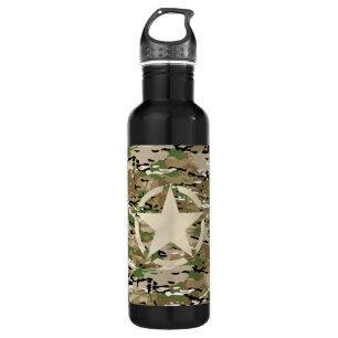 Star Stencil Classic Decal auf Camouflage Style Trinkflasche