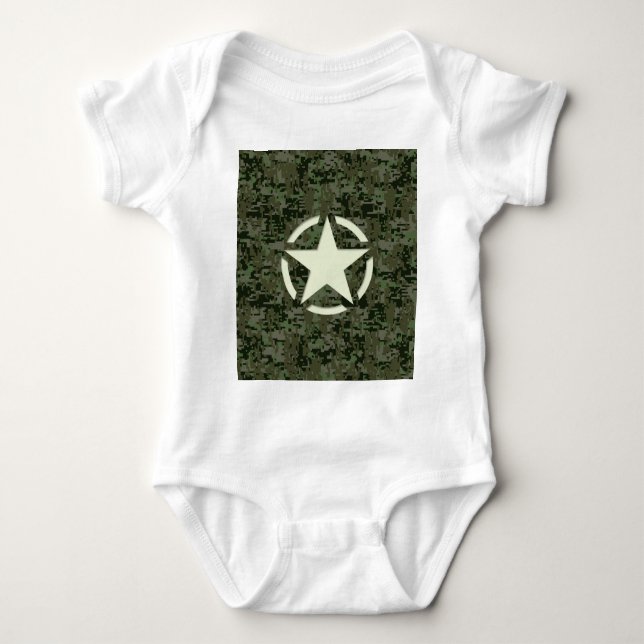 Star Stencil Digital Woodland Baby Strampler (Vorderseite)