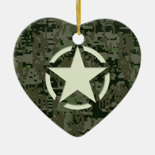 Star Stencil Digital Woodland Keramikornament