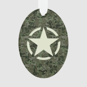Star Stencil Digital Woodland Ornament