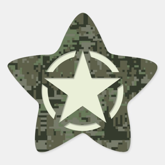 Star Stencil Digital Woodland Stern-Aufkleber (Vorderseite)