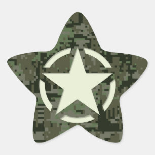 Star Stencil Digital Woodland Stern-Aufkleber