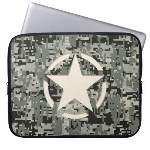 Star Stencil Style Khaki Digital Tarnlage Laptopschutzhülle