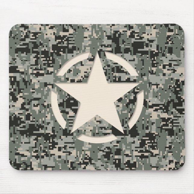 Star Stencil Style Khaki Digital Tarnlage Mousepad (Vorne)