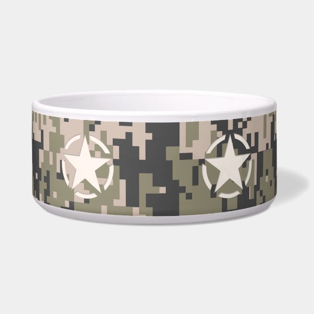 Star Stencil Tag Decal Style Khaki Camouflage Napf (Vorderseite)