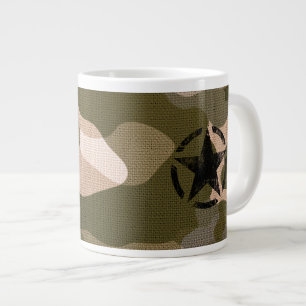 Star Stencil Vintag auf Camouflage Jumbo-Tasse