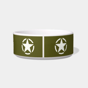 Star Stencil Vintag auf Khaki Green Napf