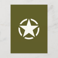 Star Stencil Vintag auf Khaki Green