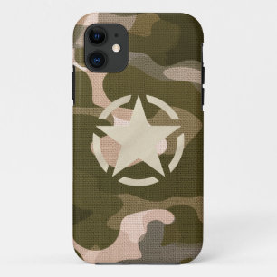 Star Stencil Vintag Decal auf Camouflage Style iPh Case-Mate iPhone Hülle