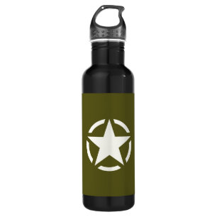 Star Stencil Vintag Khaki Green Edelstahlflasche