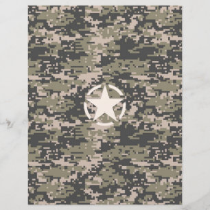 Star Stencil Vintag Tag Digital Khaki Style