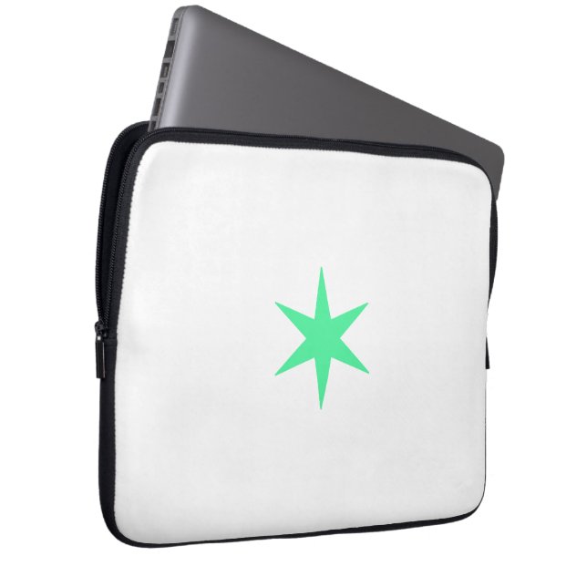 Star Stern neon-green and white Laptopschutzhülle (Vorne Rechts)