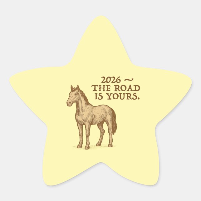 Star Stickers with horse and motivational text (Vorderseite)