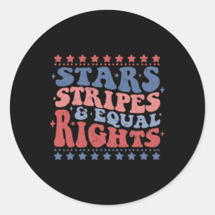 Star Stripes and Equal Rights Patriotic 4. Jul Runder Aufkleber