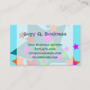 Star Struck Aquamarin Stars Collage Business Cards Visitenkarte