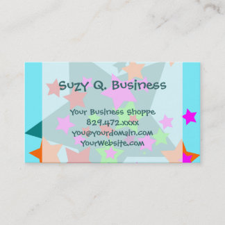 Star Struck Aquamarin Stars Collage Business Cards Visitenkarte
