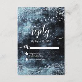 Star Struck Watercolor Galaxy Hochzeitsantwort UAW RSVP Karte