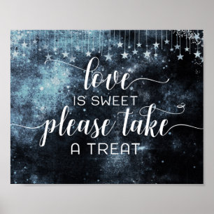 Star Struck Watercolor Night Liebe ist Sweet Lecke Poster