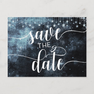 Star Struck Watercolor Sky Wedding Save the Date Ankündigungspostkarte
