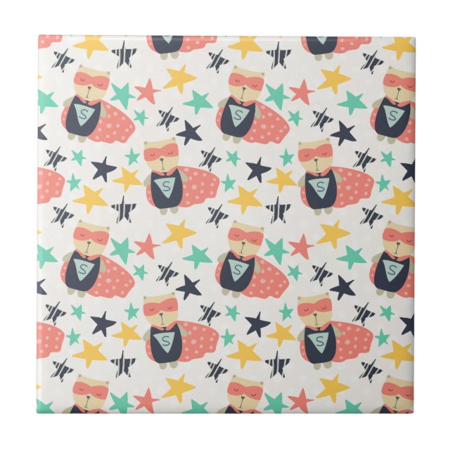 Star Super Hero Fliese (Vorderseite)