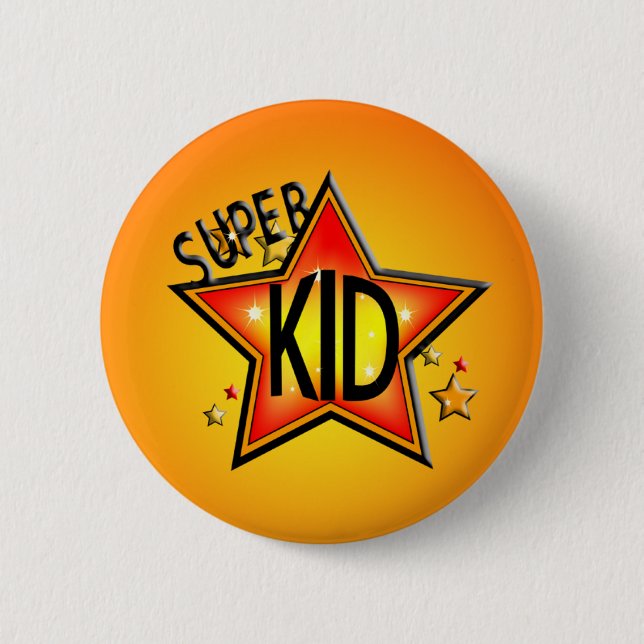 Star Super Kid Round Button (Vorderseite)