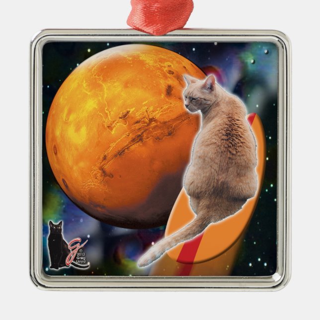 Star Surfer Cat Chili Pepper Ornament (Vorne)