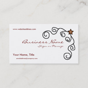 Star & Swirl Country Primitive Business Card Visitenkarte