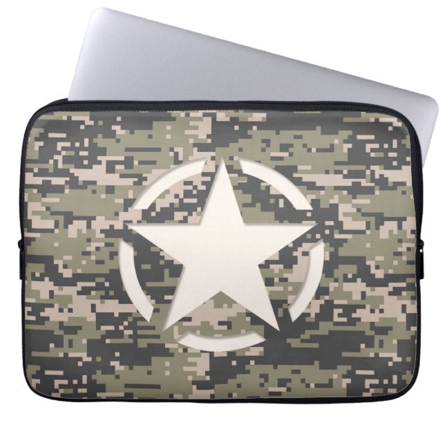 Star Symbol Pixel Digital Camouflage Laptopschutzhülle (Vorderseite)