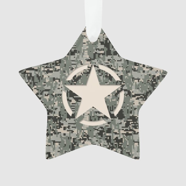Star Symbol Pixel Digital Camouflage Ornament (Vorderseite)