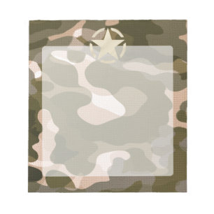 Star-Tag im Burlap-Camouflage-Stil Notizblock