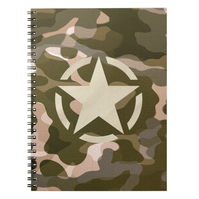 Star-Tag im Burlap-Camouflage-Stil Notizblock (Vorderseite)