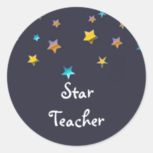 Star Teacher Runder Aufkleber