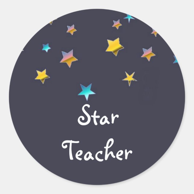 Star Teacher Runder Aufkleber (Vorderseite)