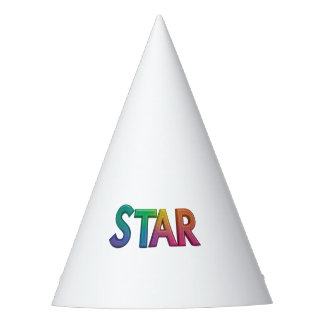 STAR Text Party Hat Birthday Hat Partyhütchen
