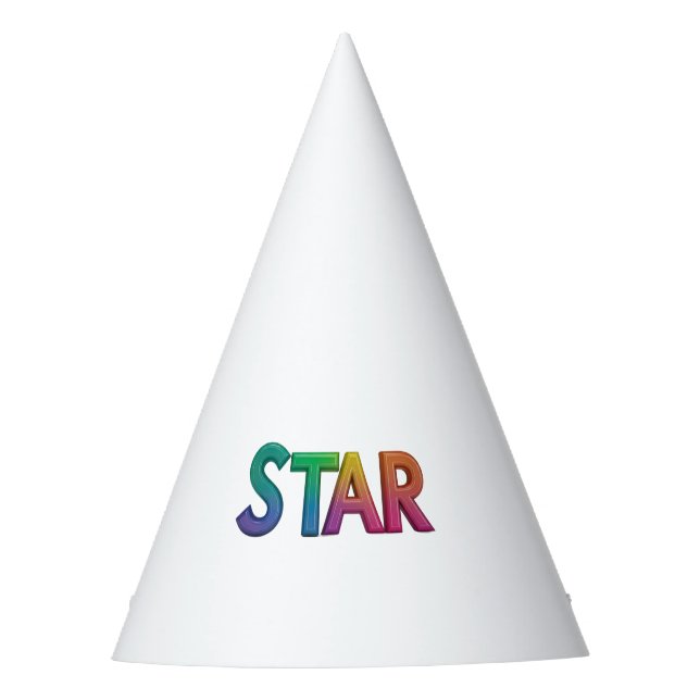 STAR Text Party Hat Birthday Hat Partyhütchen (Vorderseite)
