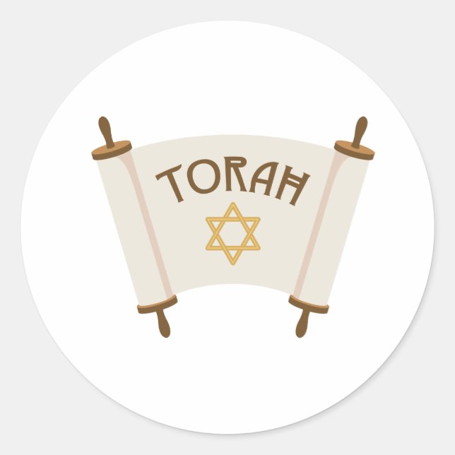 Star Torah Runder Aufkleber (Vorderseite)