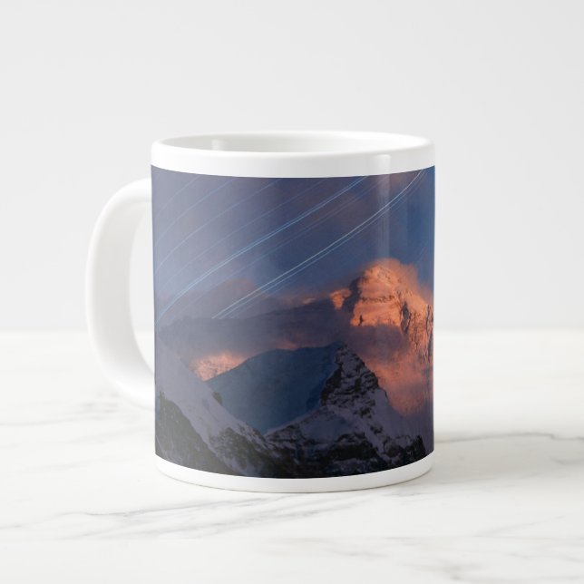 Star Trail | Mount Everest Tibet, China Jumbo-Tasse (Vorderseite Links)
