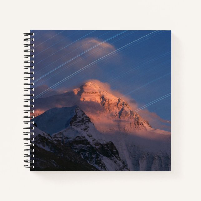Star Trail | Mt. Everest Tibet, China Notizbuch (Vorderseite)