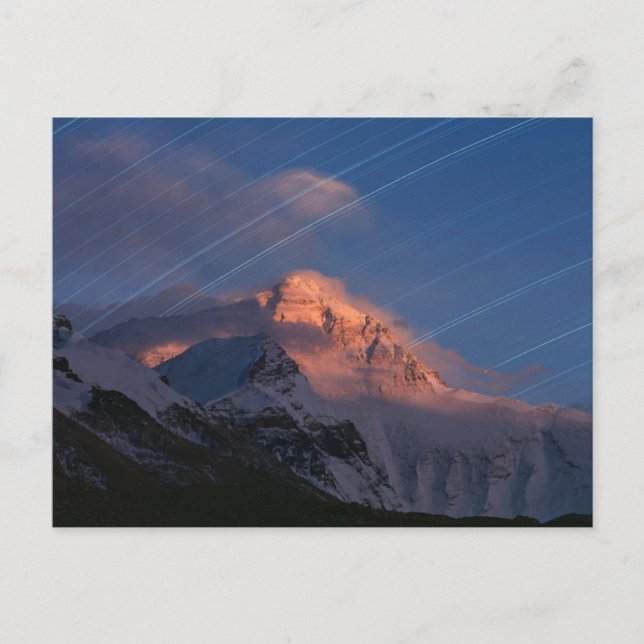 Star Trail | Mt. Everest Tibet, China Postkarte (Vorderseite)