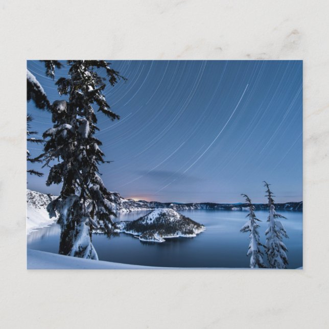Star Trails | Krater Lake National Park Postkarte (Vorderseite)