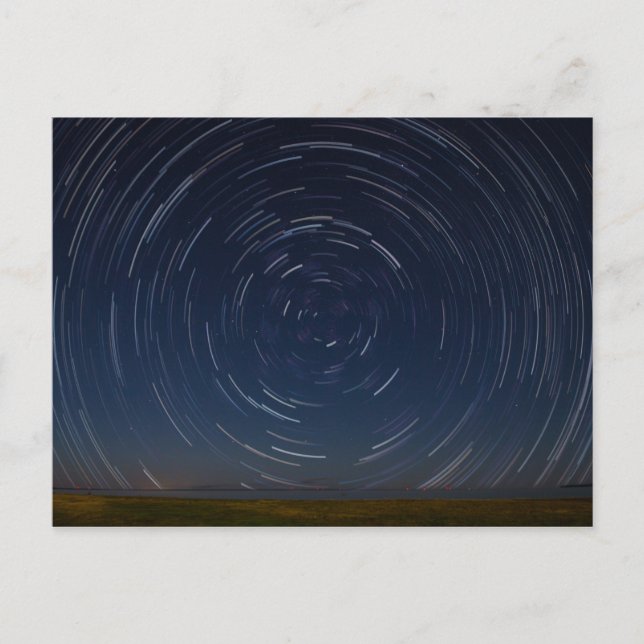 Star Trails Over Lake Huron at St. Ignace, MI Postkarte (Vorderseite)